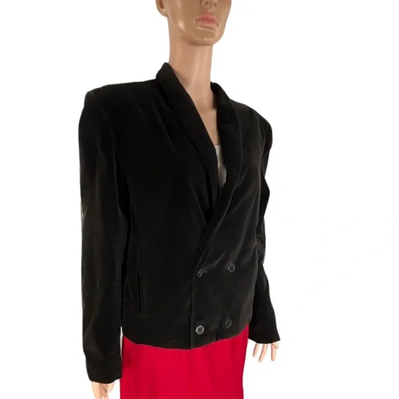 L’Avion Double Breasted Velvet Waist Jacket, Black |L - Picture 10 of 15